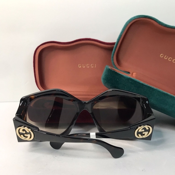 💯 original  New Gucci OVERSIZED   HAVANA BROWN Sunglasses, GG0875S-002-6 - Picture 8 of 14